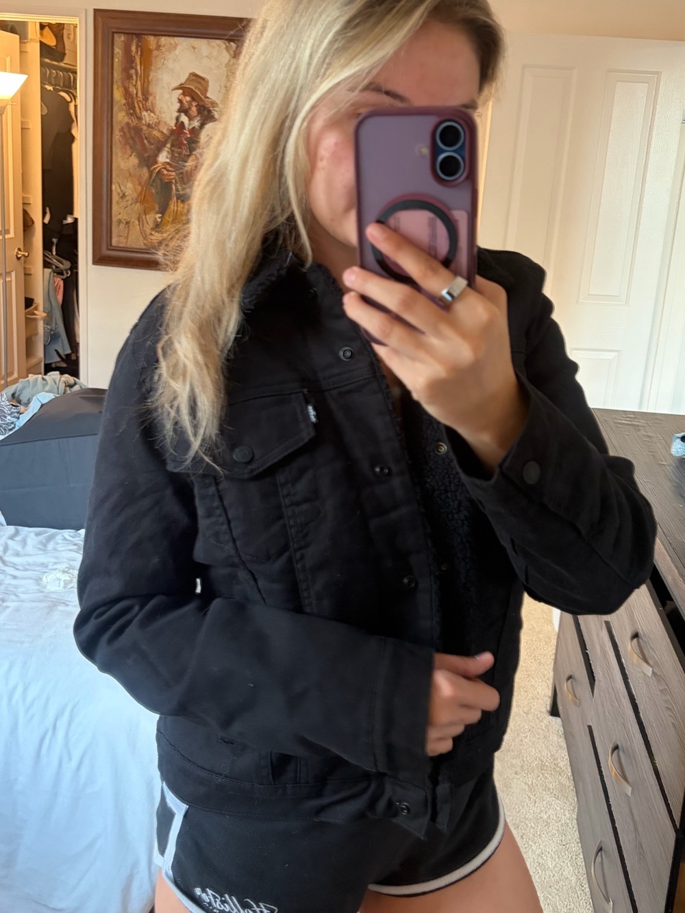 NEW Levis black denim jacket with